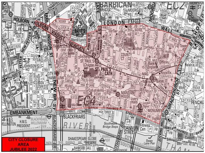 Platinum Jubilee: City of London Road Closures