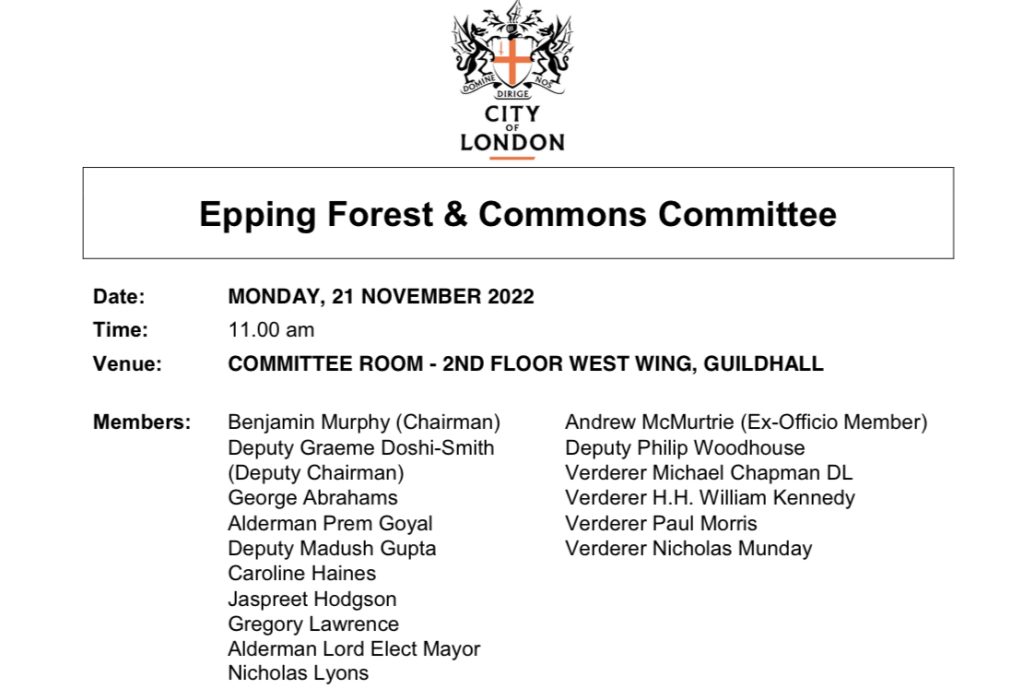 Epping Forest & Commons Committee – 21 Nov 2022