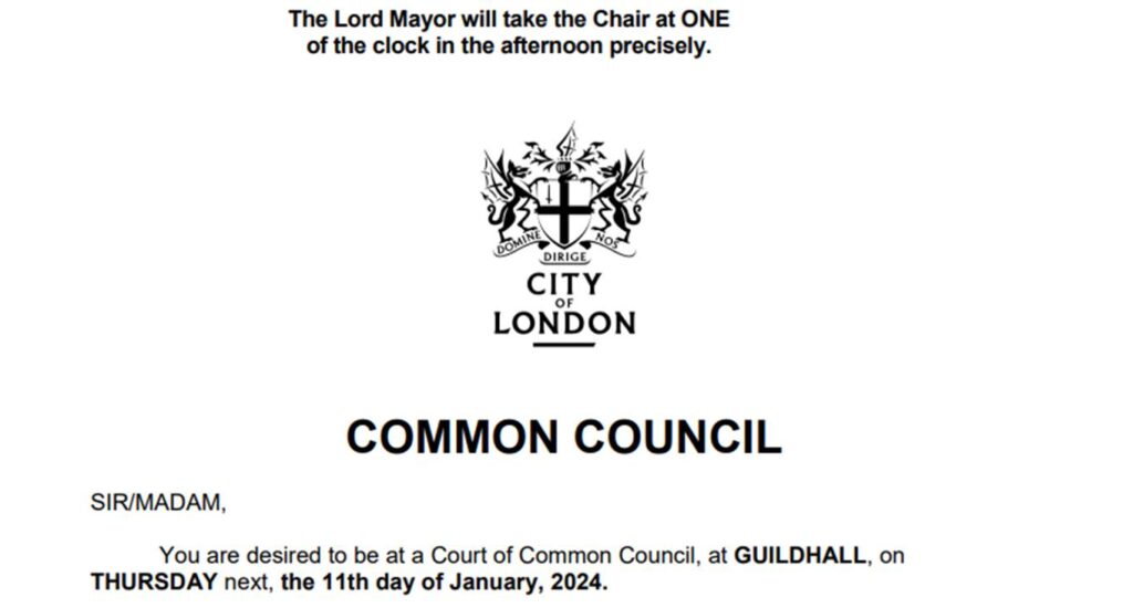 Court of Common Council: 11 January 2024
