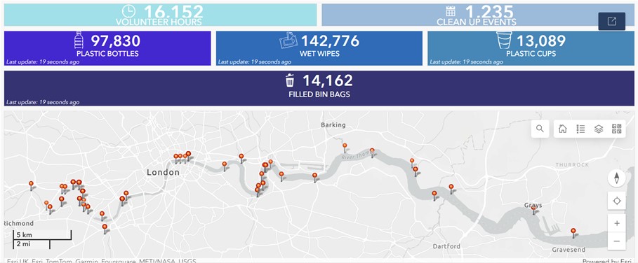 Thames 21 Launch Live Litter Map